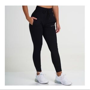 Athletic High-Waisted Black Joggers